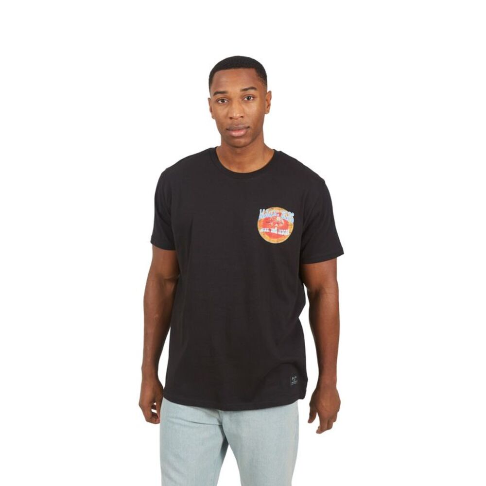 Brave Soul Mens Crew Neck Oversized T-Shirt / Jet Black